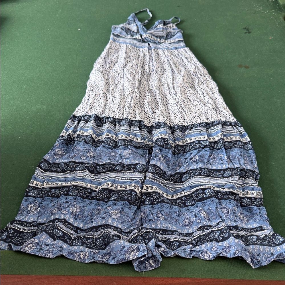 Japna Blue and Black Long Sleeve Dress. CAJA. # 1. C